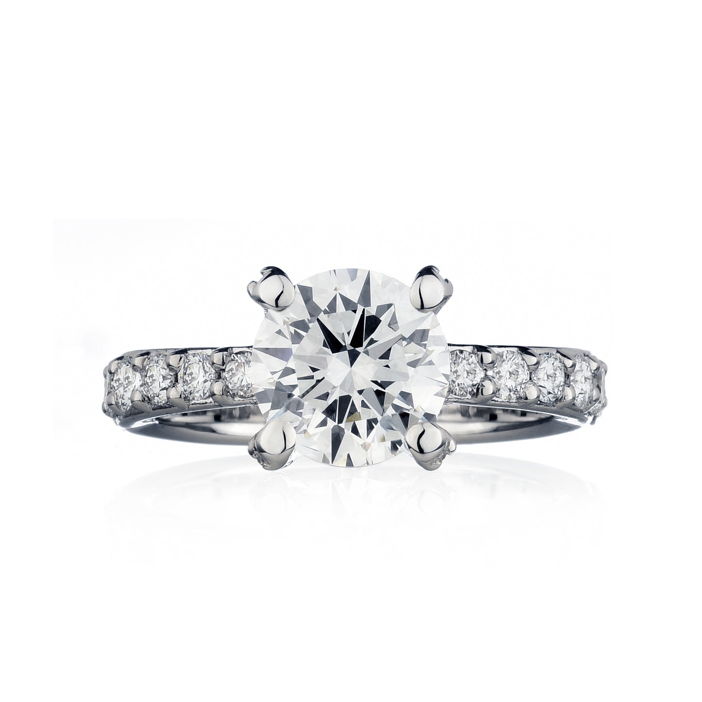 Pave solitaire ring