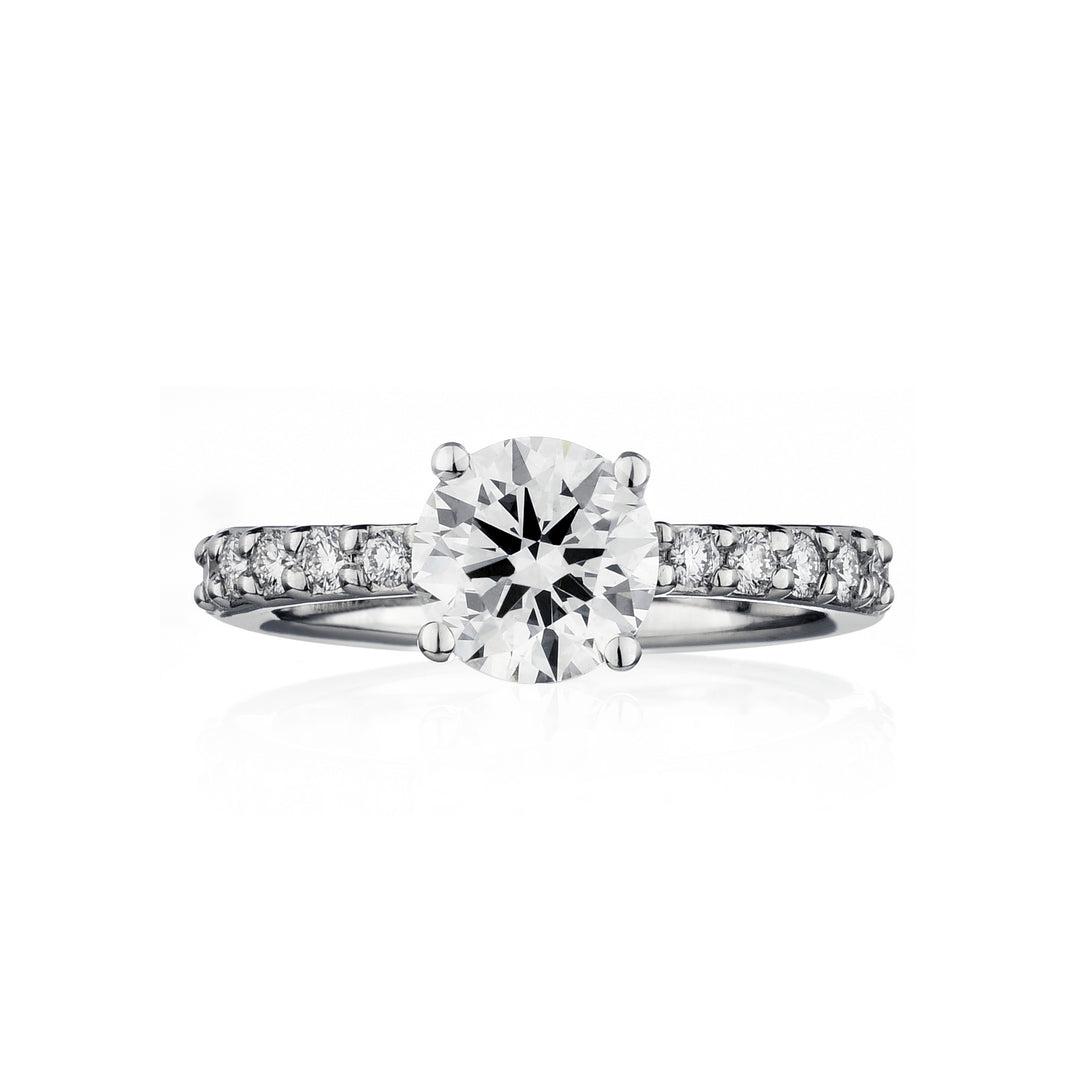 Pave solitaire ring