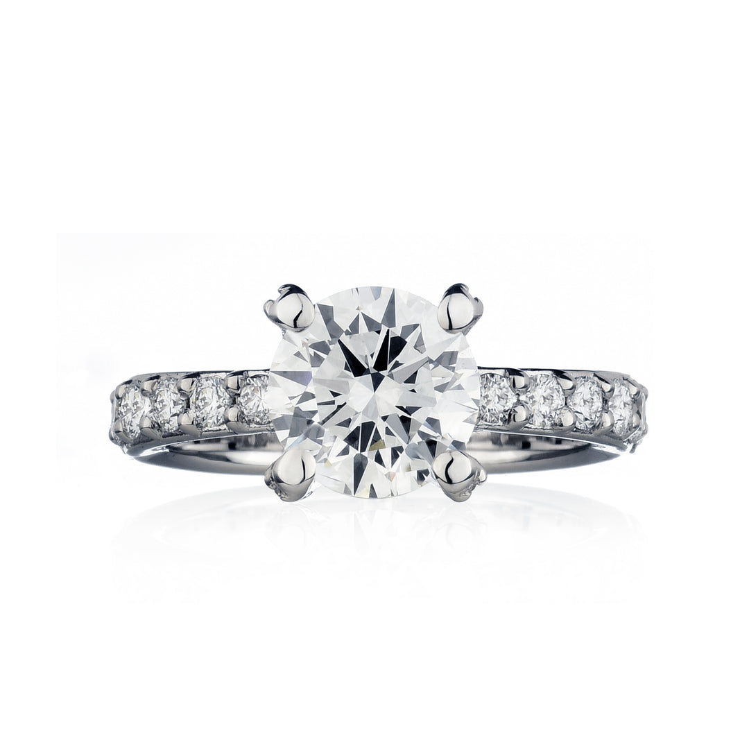 Pave solitaire ring