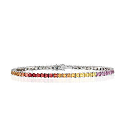 Bracciale tennis rainbow 18kt